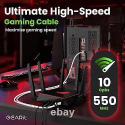Câble Ethernet Cat6 enterrable à haute vitesse de 250 pieds, résistant aux UV pour l'extérieur