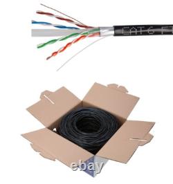 Câble Ethernet Extérieur CAT6 FTP 500FT 23AWG Résistant aux UV Filaire Solide pour Enterrement Direct