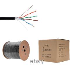 Câble Ethernet extérieur CAT5e FTP de 1000 pieds 24AWG blindé pour enfouissement direct en fil solide
