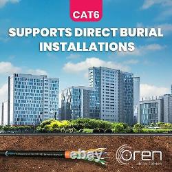 Câble Ethernet extérieur CAT6 Oren 100M Direct Burial - Cuivre pur 23 AWG 400MHz