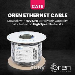 Câble Ethernet extérieur CAT6 Oren 100M Direct Burial - Cuivre pur 23 AWG 400MHz