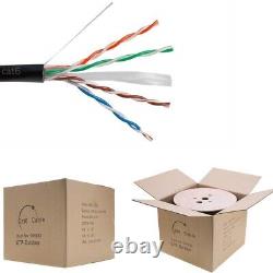 Câble Ethernet extérieur CAT6 UTP 23AWG 1000FT en fil solide pour enfouissement direct, résistant aux UV
