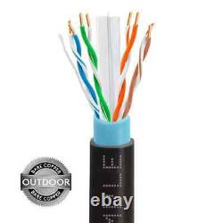 Câble Ethernet extérieur Cat6 1000ft Noir en cuivre nu enterré directement CMX