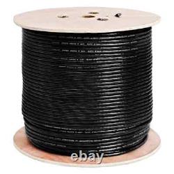 Câble Ethernet extérieur Cat6 1000ft Noir en cuivre nu enterré directement CMX
