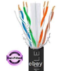 Câble Ethernet extérieur directement enterré Cat6 1000ft noir rempli de gel CMX