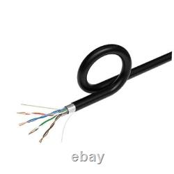 Câble FTP extérieur 500FT enterré directement CAT5e 24 AWG résistant aux UV noir EXTÉRIEUR