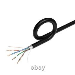 Câble FTP extérieur 500FT enterré directement CAT5e 24 AWG résistant aux UV noir EXTÉRIEUR