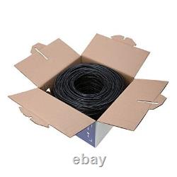 Câble FTP extérieur 500FT enterré directement CAT5e 24 AWG résistant aux UV noir EXTÉRIEUR