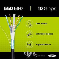 Câble TrueCABLE Cat6 à enfouissement direct, blindé F/UTP, 1000 pieds, étanche, extérieur