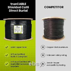 Câble TrueCABLE Cat6 à enfouissement direct, blindé F/UTP, 1000 pieds, étanche, extérieur
