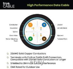 Câble TrueCABLE Cat6 à enfouissement direct, blindé F/UTP, 500 pieds, imperméable, taux extérieur