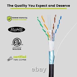Câble TrueCABLE Cat6 à enfouissement direct, blindé F/UTP, 500ft, étanche, taux extérieur