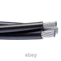 Câble URD triplex en aluminium 400' Hollins 3/0-3/0-1/0 pour enterré directement, fil pour câble d'alimentation 600V.