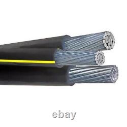 Câble URD triplex en aluminium 400' Hollins 3/0-3/0-1/0 pour enterré directement, fil pour câble d'alimentation 600V.