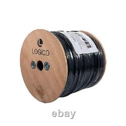 Câble audio 16/2 AWG 500ft pour haut-parleur encastré extérieur à enfouissement direct UV noir