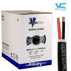 Câble audio de haut-parleur à enfouir directement 500' 16AWG 2 conducteurs, boîte de tirage résistant aux UV