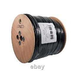 Câble audio pour haut-parleur 16/4 AWG encastrable extérieur enterré direct UV noir 500 pieds