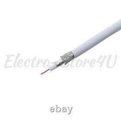Câble coaxial RG6 à double blindage pour enterrement direct, en vrac, fil coaxial 18AWG pour satellite