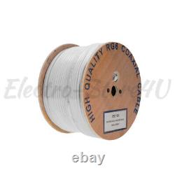 Câble coaxial RG6 à double blindage pour enterrement direct, en vrac, fil coaxial 18AWG pour satellite