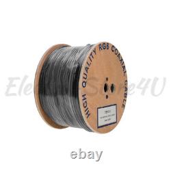 Câble coaxial RG6 à double blindage pour enterrement direct, en vrac, fil coaxial 18AWG pour satellite