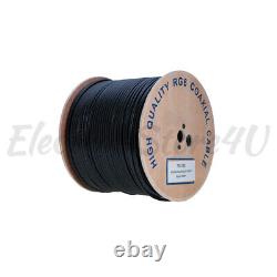 Câble coaxial RG6 à double blindage pour enterrement direct, en vrac, fil coaxial 18AWG pour satellite