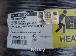 Câble d'alarme incendie noir en fil stranded pour enfouissement direct 1 000' Genesis 14/2