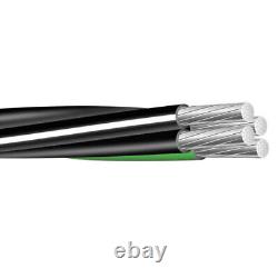 Câble d'alimentation mobile en aluminium de 75 pieds 2-2-2-4 pour maison mobile, enterrement direct (100 Amp) 600V