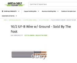 Câble d'alimentation souterrain direct d'enterrement 120ft 10/2 UF-B avec terre