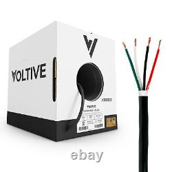 Câble d'enceinte Voltive 18/4 CL3 encastré / enterré directement dans le mur OFC 250 pieds Noir