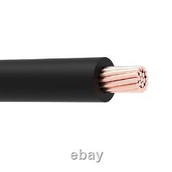 Câble d'enfouissement direct 50' 2/0 AWG en cuivre XLP USE-2 RHH RHW-2 noir 600V