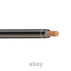 Câble d'enfouissement direct noir 600V en cuivre XLP USE-2 RHH RHW-2 de 25' 1/0 AWG