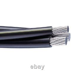 Câble d'enfouissement direct triplex en aluminium URD Hollins 3/0-3/0-1/0 (205 ampères) 600V