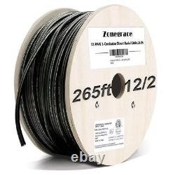Câble d'enterrement direct 12AWG 2 conducteurs 12/2 265ft pour éclairage paysager basse tension