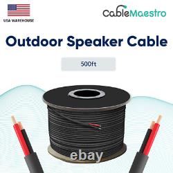 Câble de haut-parleur 16AWG pour extérieur, enterré directement, fil UV audio CL2 16/2 calibre 250-500ft
