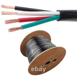 Câble de haut-parleur audio extérieur de 500 pieds 16AWG 16/4 fil lourd pour enterré noir