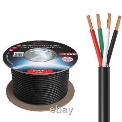 Câble de haut-parleur de 500 pieds 12AWG 12/4 extérieur CL3 enfoui direct en fil de cuivre sans oxygène