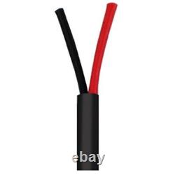 Câble de haut-parleur extérieur/enterré direct, noir, cuivre pur, rouleau de 500 pieds 16/2 16 AWG