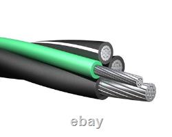 Câble de raccordement mobile en aluminium 75ft 2-2-2-4 pour maison mobile à enfouir directement (100 Amp) 600V