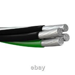 Câble de raccordement mobile en aluminium 75ft 2-2-2-4 pour maison mobile à enfouir directement (100 Amp) 600V