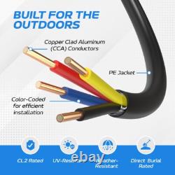 Câble de sécurité extérieur 500FT - Alarme, fil de mise à la terre solide CCA 18AWG/22AWG, enterré direct, LOT