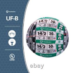 Câble électrique extérieur 50 pi. 14/2 CU UF-B avec notation pour enfouissement direct humide