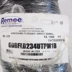 Câble en cuivre CAT 6 isolé de 23AWG, enterré directement, noyé - 1000' Remee 23/4