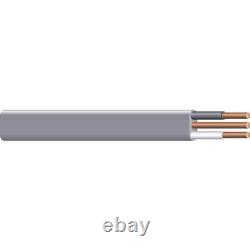 Câble en cuivre solide CU UF-B WithG pour enfouissement direct extérieur 100 pieds 10/2 gris