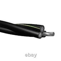Câble enterré direct en aluminium Triplex 6-6-6 URD Erskine de 125 pieds (70 ampères) 600V