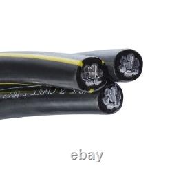 Câble enterré direct en aluminium Triplex 6-6-6 URD Erskine de 125 pieds (70 ampères) 600V