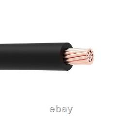 Câble enterré direct en cuivre 1/0 AWG XLP USE-2 RHH RHW-2 noir (2x1200 pieds)