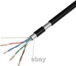 Câble extérieur Cat5E FTP blindé de 1000 pieds, 24 AWG, résistant aux UV, en cuivre, enterrable directement