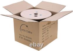 Câble extérieur Cat5E FTP blindé de 1000 pieds, 24 AWG, résistant aux UV, en cuivre, enterrable directement