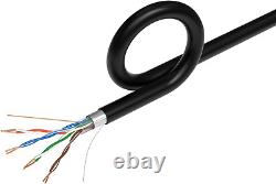 Câble extérieur Cat5E FTP blindé résistant aux UV de 1000 pieds, 24 AWG en cuivre, à enfouir directement.