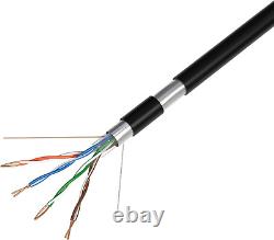 Câble extérieur Cat5E FTP blindé résistant aux UV de 1000 pieds, 24 AWG en cuivre, à enfouir directement.